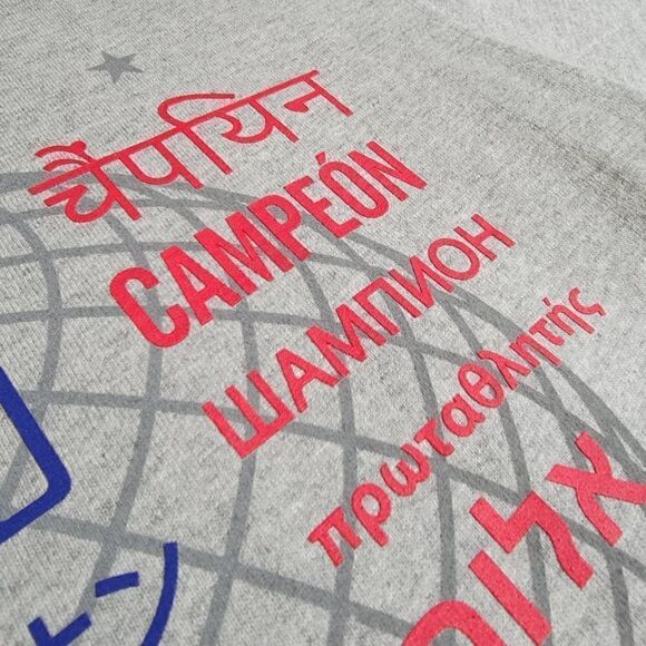 Champion International Unity Classic Heritage Tee Reverse Weave Gray White Blue - Picture 3 of 9